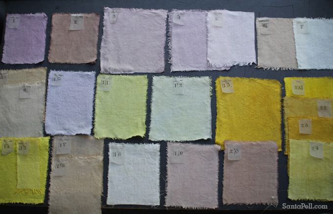 Homemade natural fabric dyes by Sania Pell