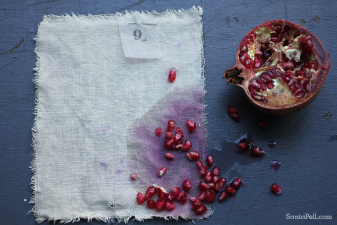 Homemade pomegranate dye by Sania Pell