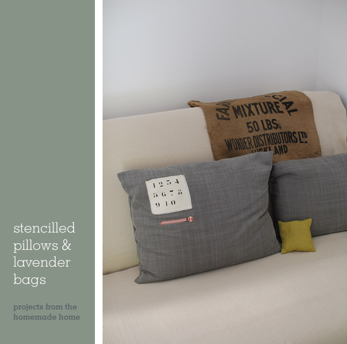 stencilled pillows