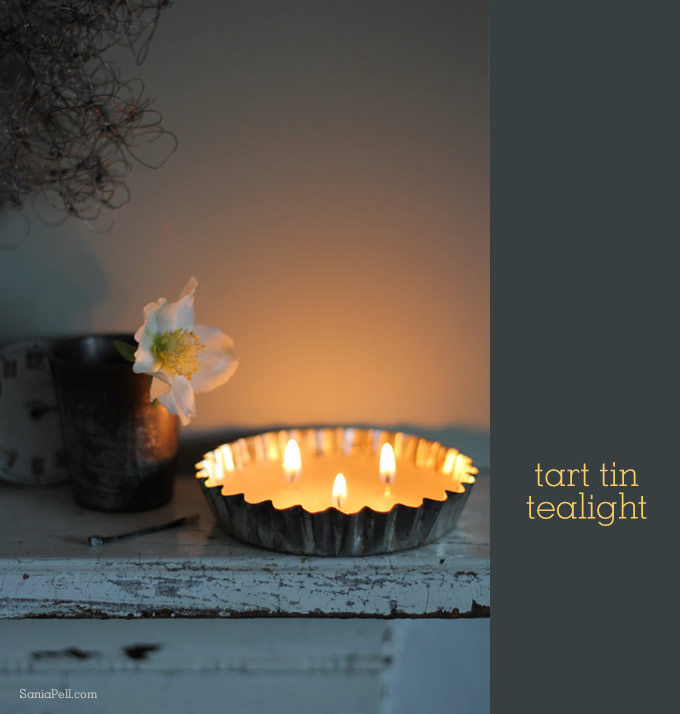 vintage tart tin candle