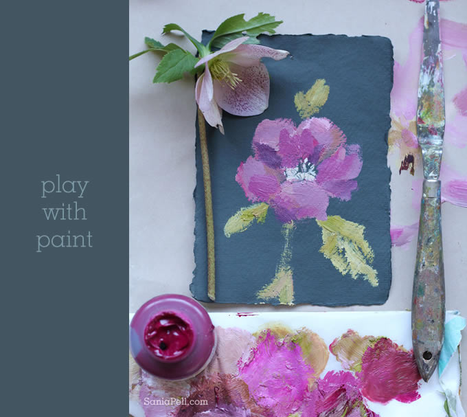 painted hellebore by Sania Pell