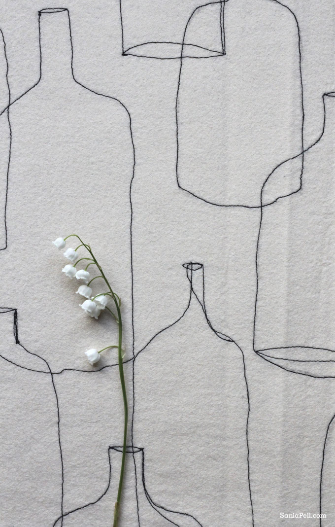 lily-of-the-valley and embroidery by Sania Pell