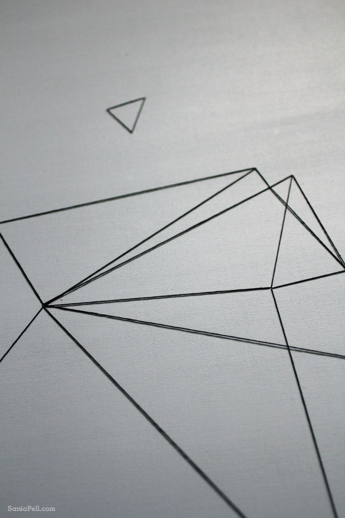 Sania Pell geometric stitched canvas