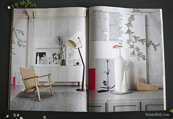 Elle Decoration magazine shoot by interior stylist Sania Pell 