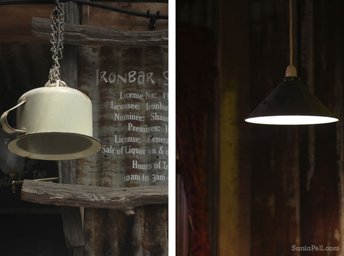 Tin lampshades - photos by Sania Pell