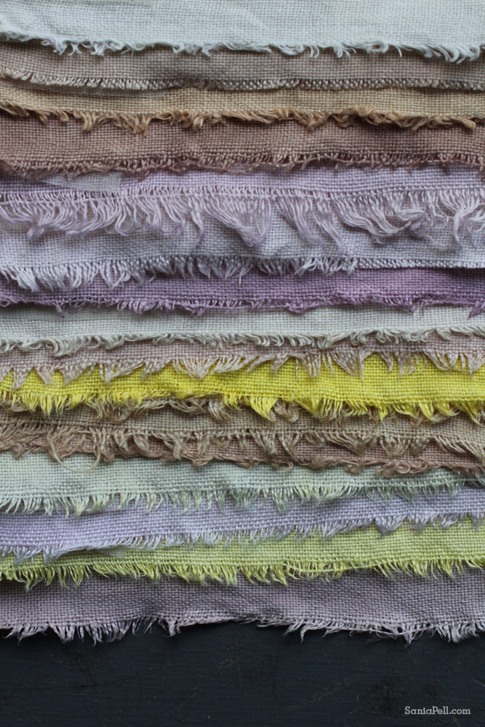 Homemade fruit and vegetable fabric dyes by Sania Pell