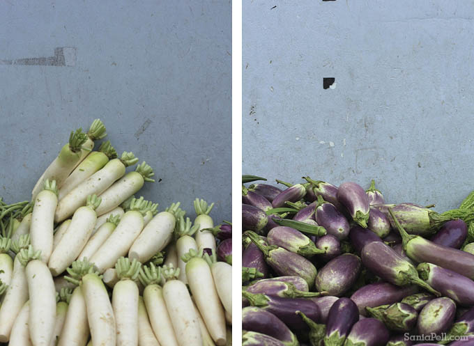 Vegetables on a market stall in Little India, Singapore by Sania Pell