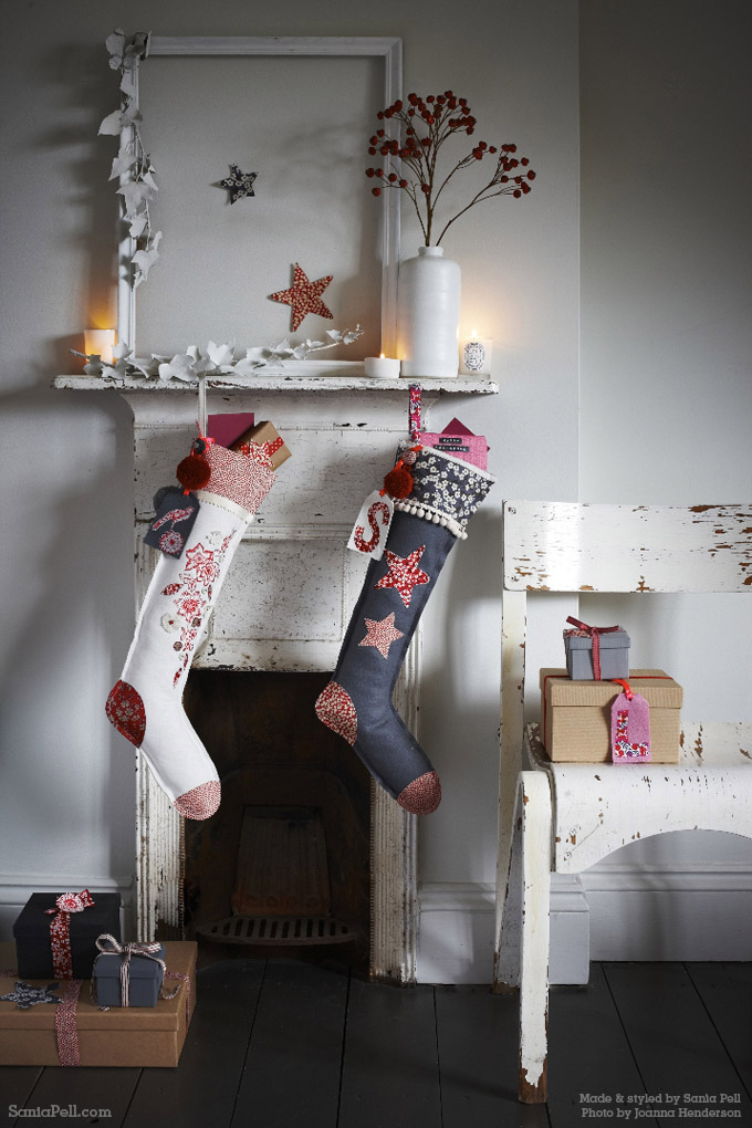 Homemade Christmas stockings by Sania Pell ©2013 Photo by Jo Henderson