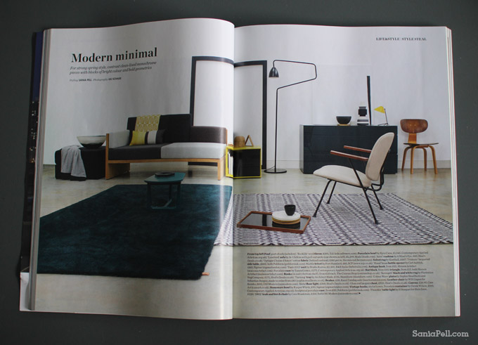 Modern Minimal - Sania Pell's styling story in Elle Decoration magazine UK